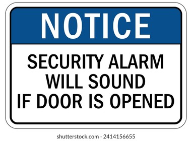 Security alarm sign and labels