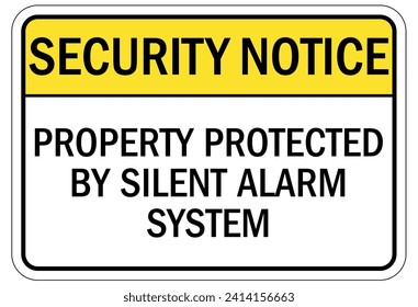 Security alarm sign and labels