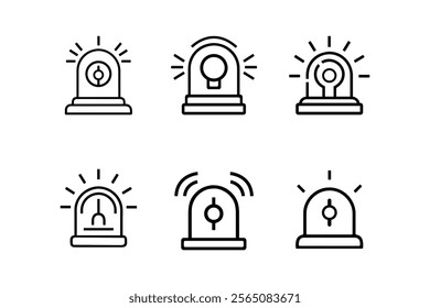 security alarm, siren line art icon vector illustration.