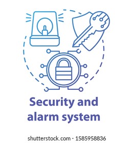 Security and alarm system blue gradient concept icon. Smart house idea thin line illustration. Innovative technology for apartment. Burglary and robbery protection. Vector isolated outline drawing