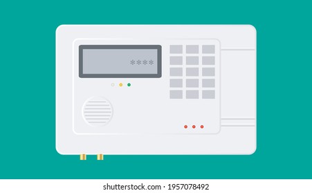 Security alarm system. Safety device on wall.