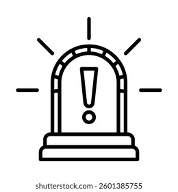 Security Alarm Vector Line Icon Design