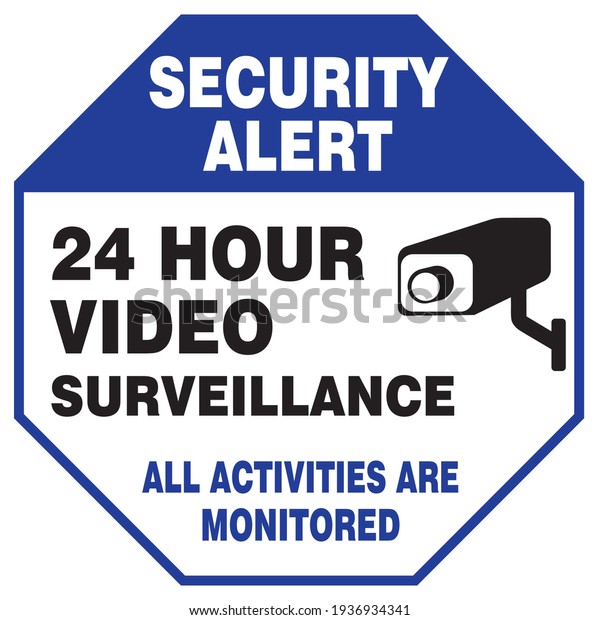 Security Alert 24 Hour Video Surveillance Stock Vector (Royalty Free ...