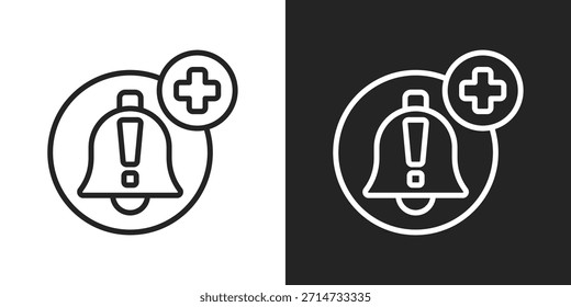 Icono De Alerta De Seguridad En Estilo De Línea En Blanco Y Negro