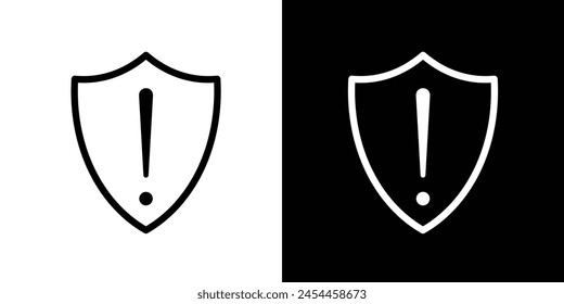 Security Alert Icon Set. Risk Notification and Protection Shield Vector Symbols