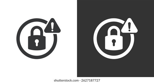 Security alert icon. Solid glyph series icon