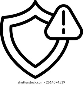 Security Alert Line Vector Icon Design