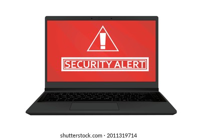 Security alert on lap top. vector