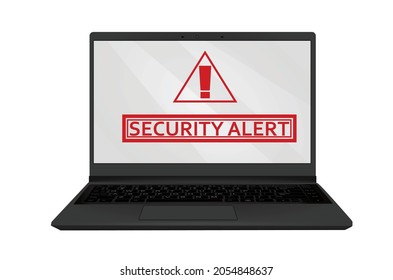 Security alert on lap top. vector