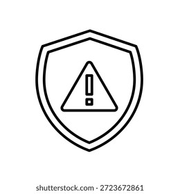 Ilustração do Vetor de Ícone de Outline de Alerta de Segurança