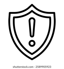 Security Alert Vector Line Icon Design For Personal And Commercial Use