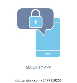 security app concept line icon. Simple element illustration. security app concept outline symbol design.