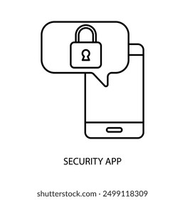 security app concept line icon. Simple element illustration. security app concept outline symbol design.