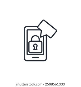 security app icon. vector.Editable stroke.linear style sign for use web design,logo.Symbol illustration.