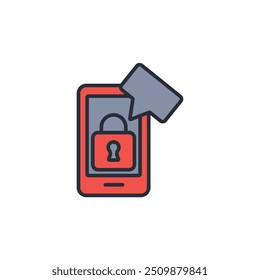 security app icon. vector.Editable stroke.linear style sign for use web design,logo.Symbol illustration.