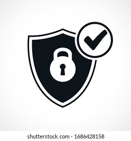 Security approval check icon. Digital protection and security data concept – vector for stock