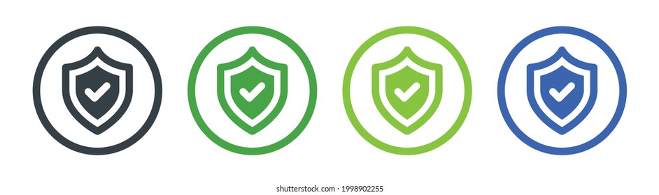 Security approved icon. Shield with check vector isolated on white background. Secured concept