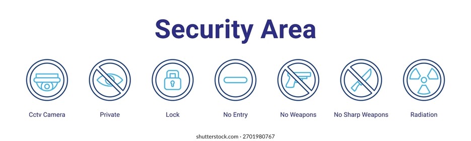 Security Area Web-Banner-Symbol-Element für das Design in einer Sammlung