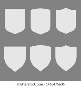 Security assurance contour white icons set isolated on gray background. Safeguard simple signs. Vector illustration.