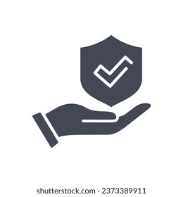 Security assurance glyph icon. Vector illustration isolated on white.