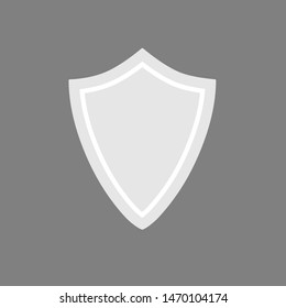 Security assurance, guard shield icon isolated on gray background.
