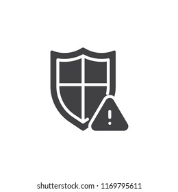 Security attention notification vector icon. filled flat sign for mobile concept and web design. Protection alert notice simple solid icon. Symbol, logo illustration. Vector graphics
