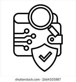 Ilustração do vetor do ícone de estrutura de tópicos de auditoria de segurança