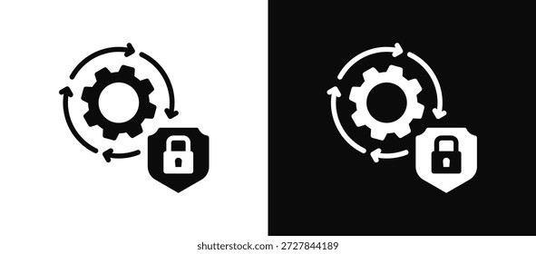 Security Automation Icon Set Schwarz-Weiß