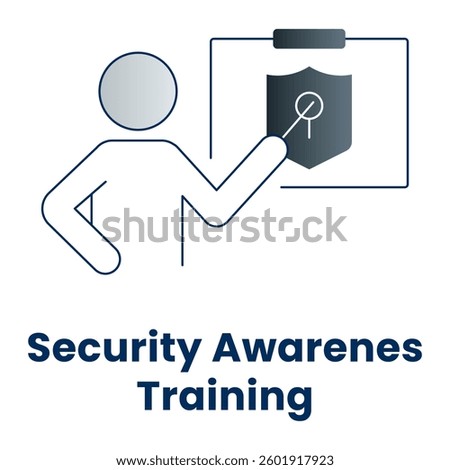 Security Awareness Training Icon. Cybersecurity Education, User Risk Prevention, and Compliance Training Symbol.