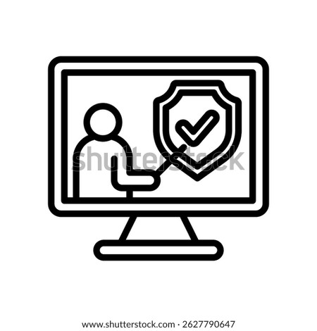 Security Awareness Vector Lineal Icon On White Background.