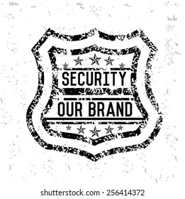 Security badge design on old paper,grunge vector