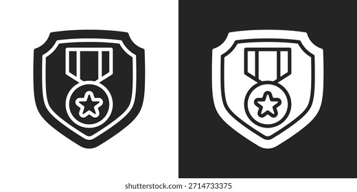 Icono De Insignia De Seguridad En Estilo Glifo Blanco Y Negro