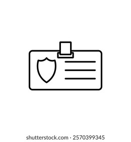 Security badge icon Outline thin set