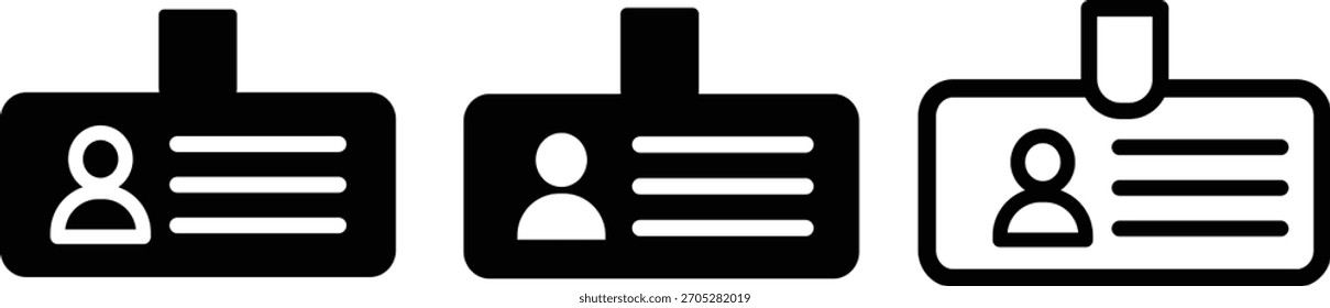 Security badge icon, representing onboarding support and approval. Identity card icon set flat style. Vector illustration,.
