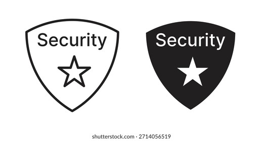 Security badge icon silhouette vector designs. Editable Strokes