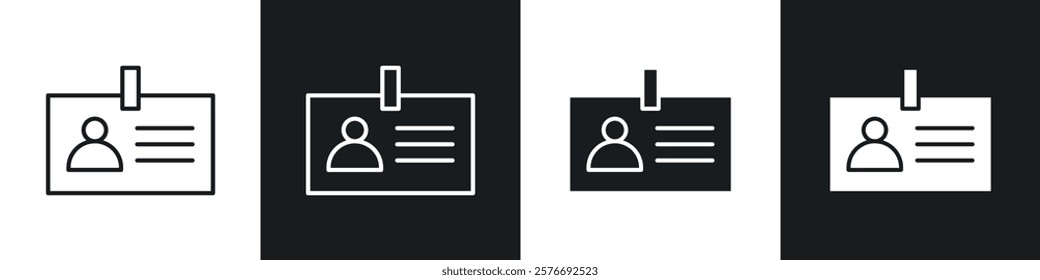 Security badge icons collection in black and white solid and line style