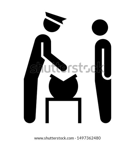 security bag check glyph icon vector