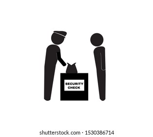 Security bag checkpoint sign, vector illustration.