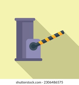 Security barrier icon flat vector. Car park. Space zone