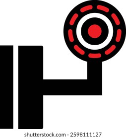 Security black camera silhouette vector style with white background