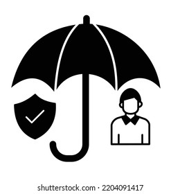 Security Black Glyph Vector Icon which can easily modify or edit

