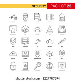 Security Black Line Icon - 25 Business Outline Icon Set