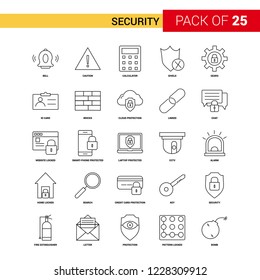Security Black Line Icon - 25 Business Outline Icon Set