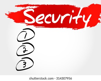 SECURITY blank list, business concept