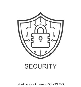 security blockchain icon outline