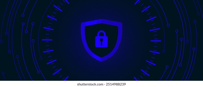 Fondo azul de seguridad con diseño de decoración de conexión