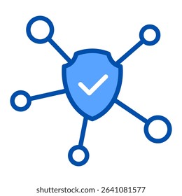Security blue color icon. Simple vector icon design in blue color style. Editable vector format