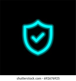 Security blue glowing neon ui ux icon. Glowing sign logo vector
