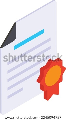 Security Bond Certificate isometric Concept, Policy form stock illustration, Life insurance policy form document Vector Icon Design, Financial loss Protection Symbol, Risk management Sign,