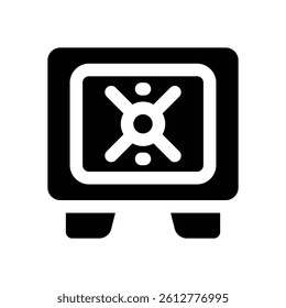 security box glyph icon. Strong and solid vector icon for websites, mobile interfaces, presentations, and visual branding. High quality and easy to edit.